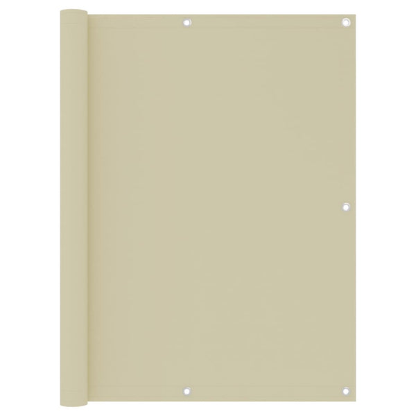 vidaXL Balcony Privacy Screen Cream 120x500 cm Oxford Fabric