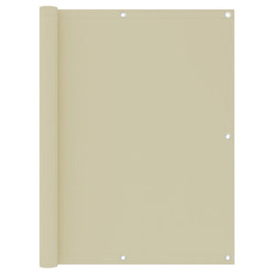 vidaXL Balcony Privacy Screen Cream 120x600 cm Oxford Fabric
