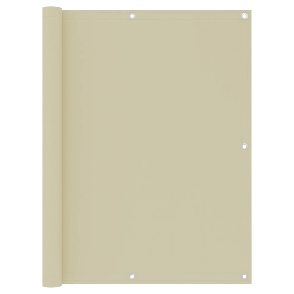 vidaXL Balcony Privacy Screen Cream 120x600 cm Oxford Fabric