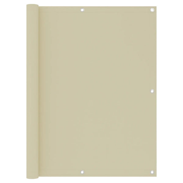 vidaXL Balcony Privacy Screen Cream 120x600 cm Oxford Fabric