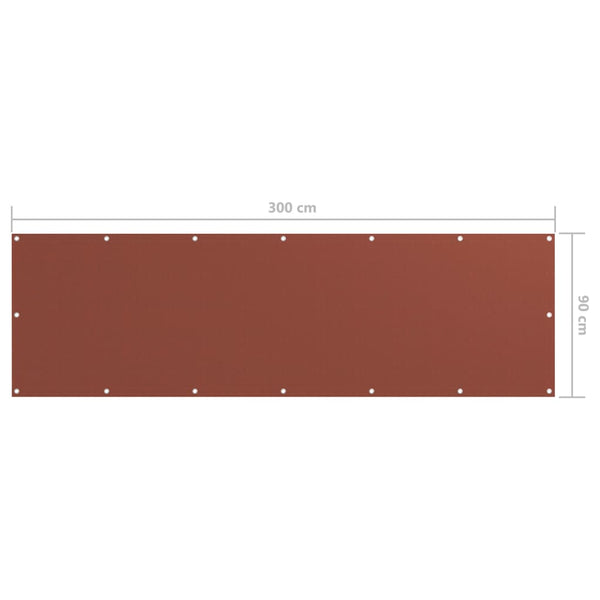 vidaXL Balcony Privacy Screen Terracotta Red 90x300 cm Oxford Fabric
