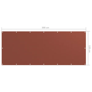 vidaXL Balcony Privacy Screen Terracotta Red 120x300 cm Oxford Fabric