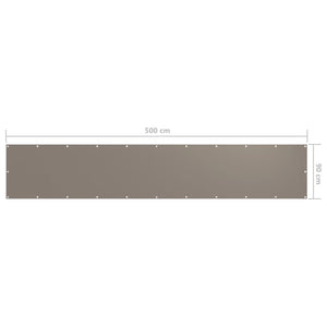 vidaXL Balcony Privacy Screen Taupe 90x500 cm Oxford Fabric