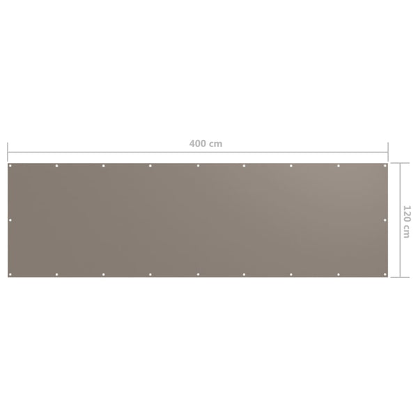 vidaXL Balcony Privacy Screen Taupe 120x400 cm Oxford Fabric