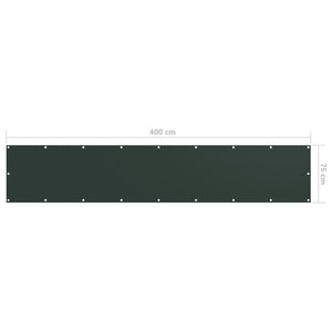 vidaXL Balcony Privacy Screen Dark Green 75x400 cm Oxford Fabric
