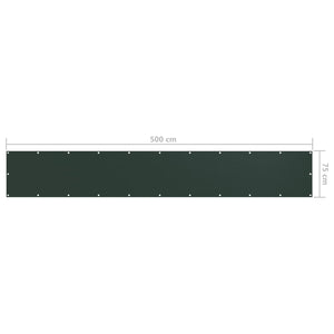 vidaXL Balcony Privacy Screen Dark Green 75x500 cm Oxford Fabric