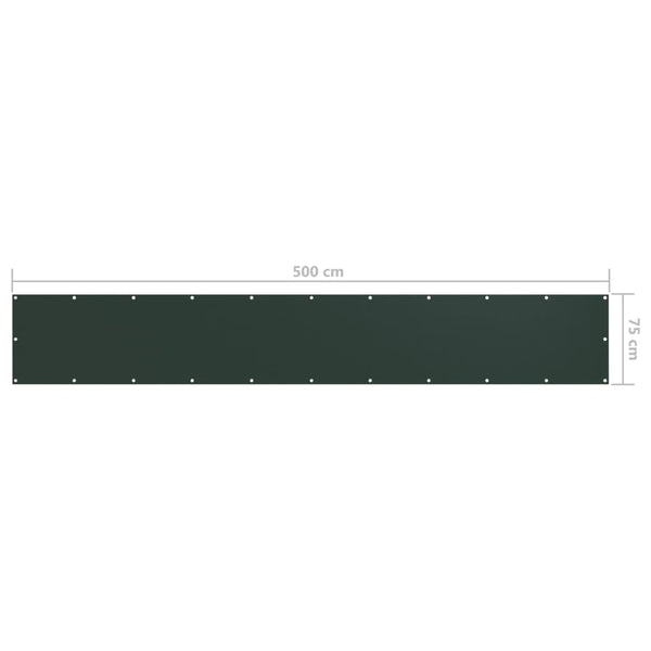 vidaXL Balcony Privacy Screen Dark Green 75x500 cm Oxford Fabric
