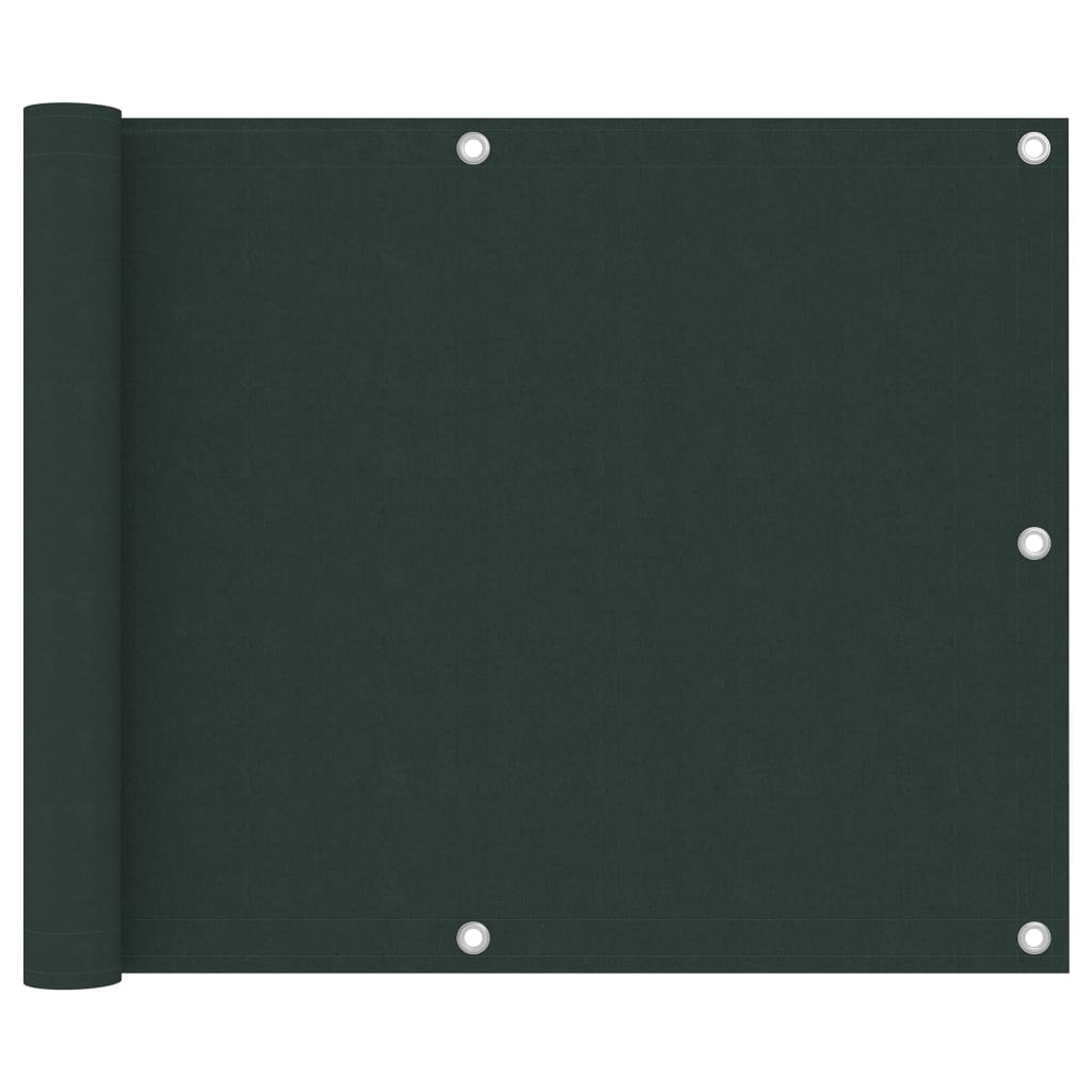 vidaXL Balcony Privacy Screen Dark Green 75x600 cm Oxford Fabric
