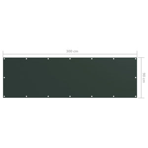 vidaXL Balcony Privacy Screen Dark Green 90x300 cm Oxford Fabric