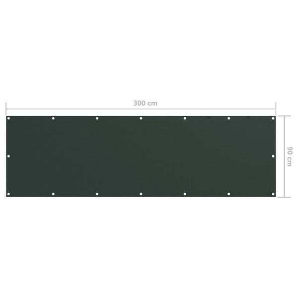 vidaXL Balcony Privacy Screen Dark Green 90x300 cm Oxford Fabric