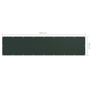 vidaXL Balcony Privacy Screen Dark Green 90x400 cm Oxford Fabric