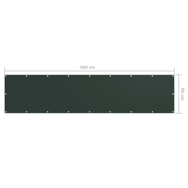 vidaXL Balcony Privacy Screen Dark Green 90x400 cm Oxford Fabric
