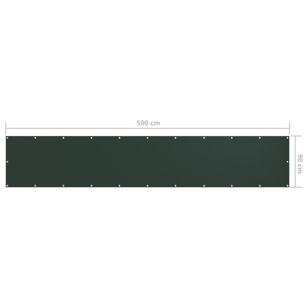 vidaXL Balcony Privacy Screen Dark Green 90x500 cm Oxford Fabric