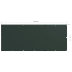 vidaXL Balcony Privacy Screen Dark Green 120x300 cm Oxford Fabric