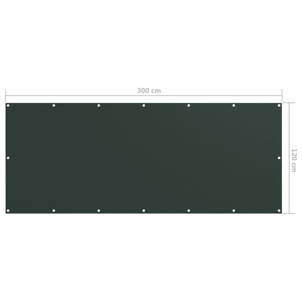 vidaXL Balcony Privacy Screen Dark Green 120x300 cm Oxford Fabric