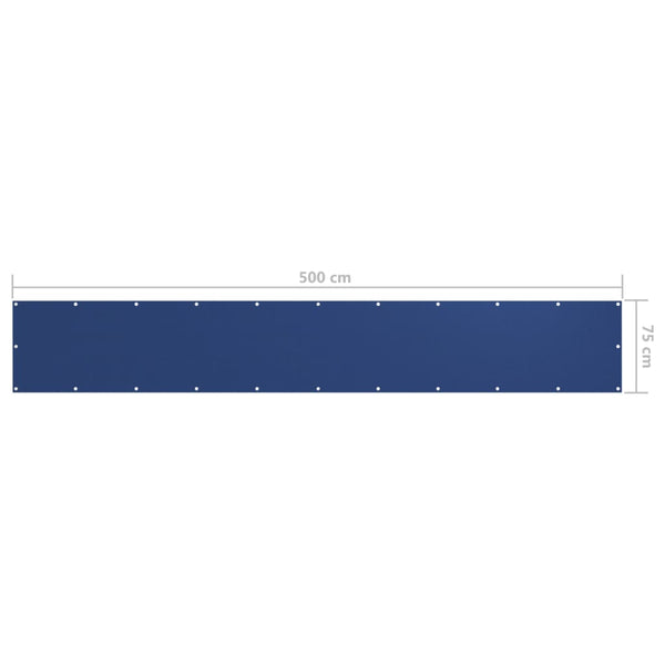 vidaXL Balcony Privacy Screen Blue 75x500 cm Oxford Fabric