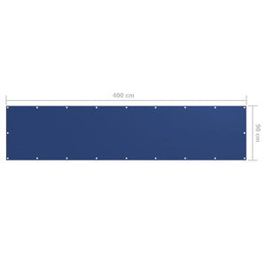 vidaXL Balcony Privacy Screen Blue 90x400 cm Oxford Fabric
