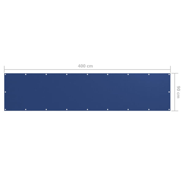 vidaXL Balcony Privacy Screen Blue 90x400 cm Oxford Fabric