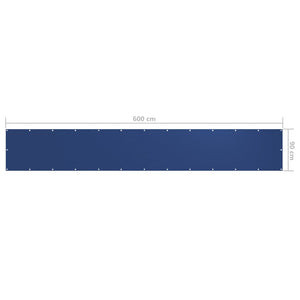 vidaXL Balcony Privacy Screen Blue 90x600 cm Oxford Fabric