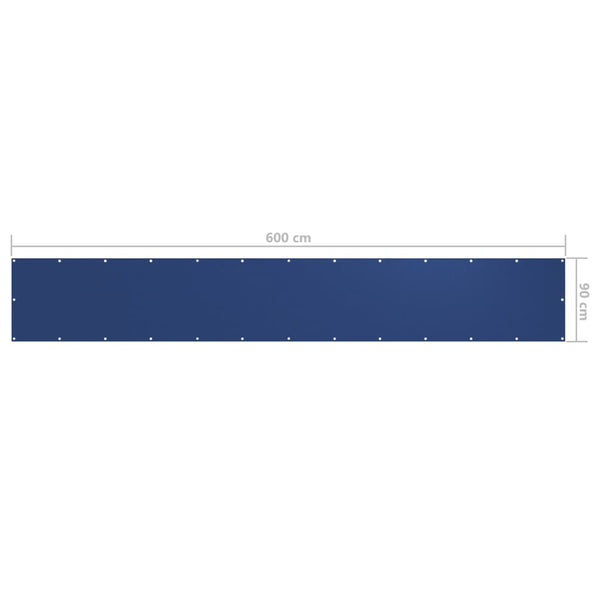 vidaXL Balcony Privacy Screen Blue 90x600 cm Oxford Fabric