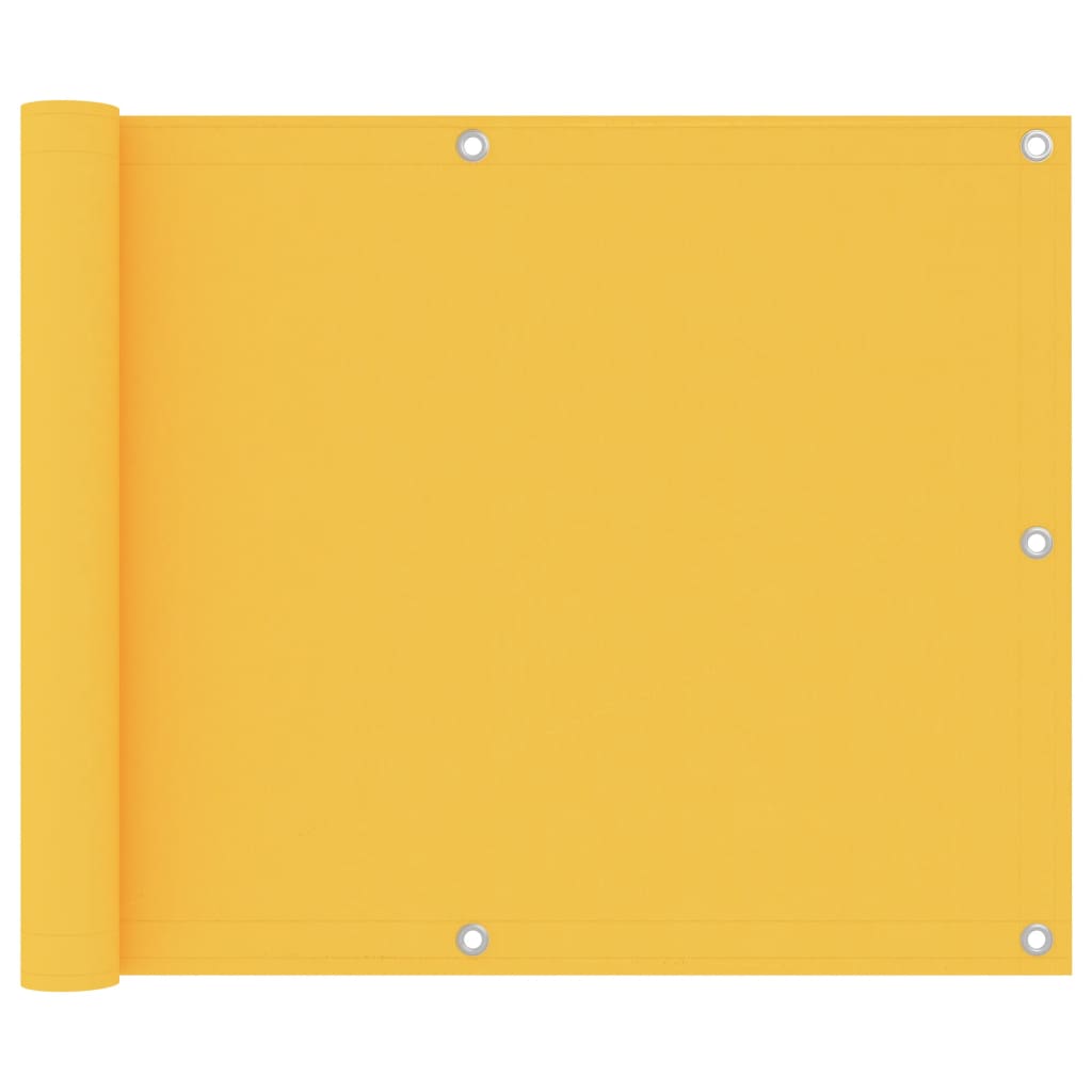 vidaXL Balcony Privacy Screen Yellow 75x600 cm Oxford Fabric