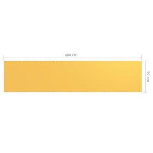 vidaXL Balcony Privacy Screen Yellow 90x400 cm Oxford Fabric