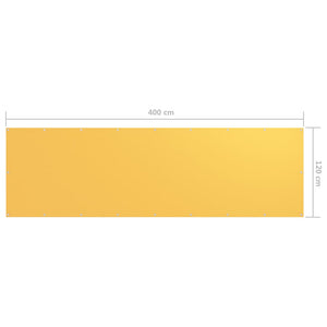 vidaXL Balcony Privacy Screen Yellow 120x400 cm Oxford Fabric