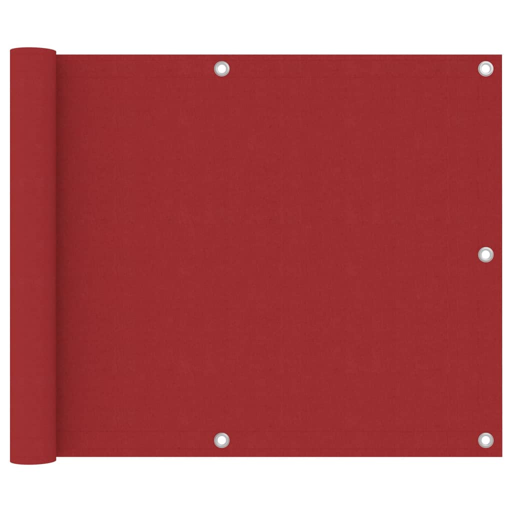 vidaXL Balcony Privacy Screen Red 75x400 cm Oxford Fabric