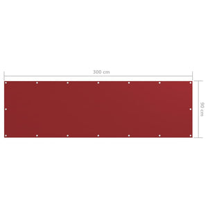 vidaXL Balcony Privacy Screen Red 90x300 cm Oxford Fabric