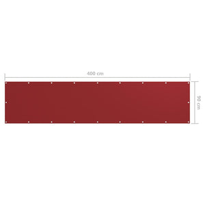 vidaXL Balcony Privacy Screen Red 90x400 cm Oxford Fabric