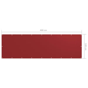 vidaXL Balcony Privacy Screen Red 120x400 cm Oxford Fabric