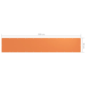 vidaXL Balcony Privacy Screen Orange 90x500 cm Oxford Fabric