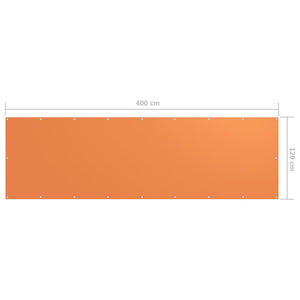 vidaXL Balcony Privacy Screen Orange 120x400 cm Oxford Fabric