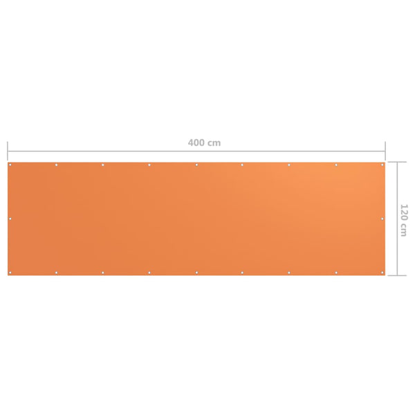 vidaXL Balcony Privacy Screen Orange 120x400 cm Oxford Fabric