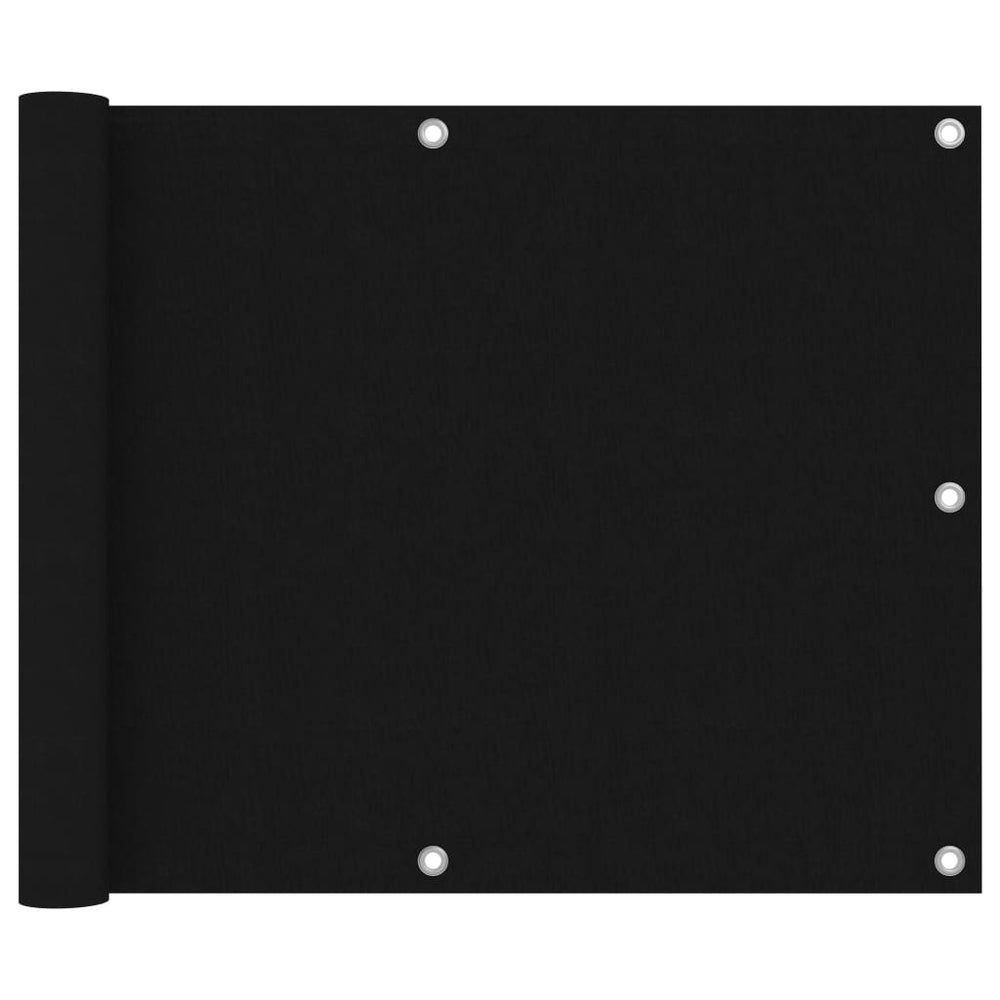 vidaXL Balcony Privacy Screen Black 75x400 cm Oxford Fabric