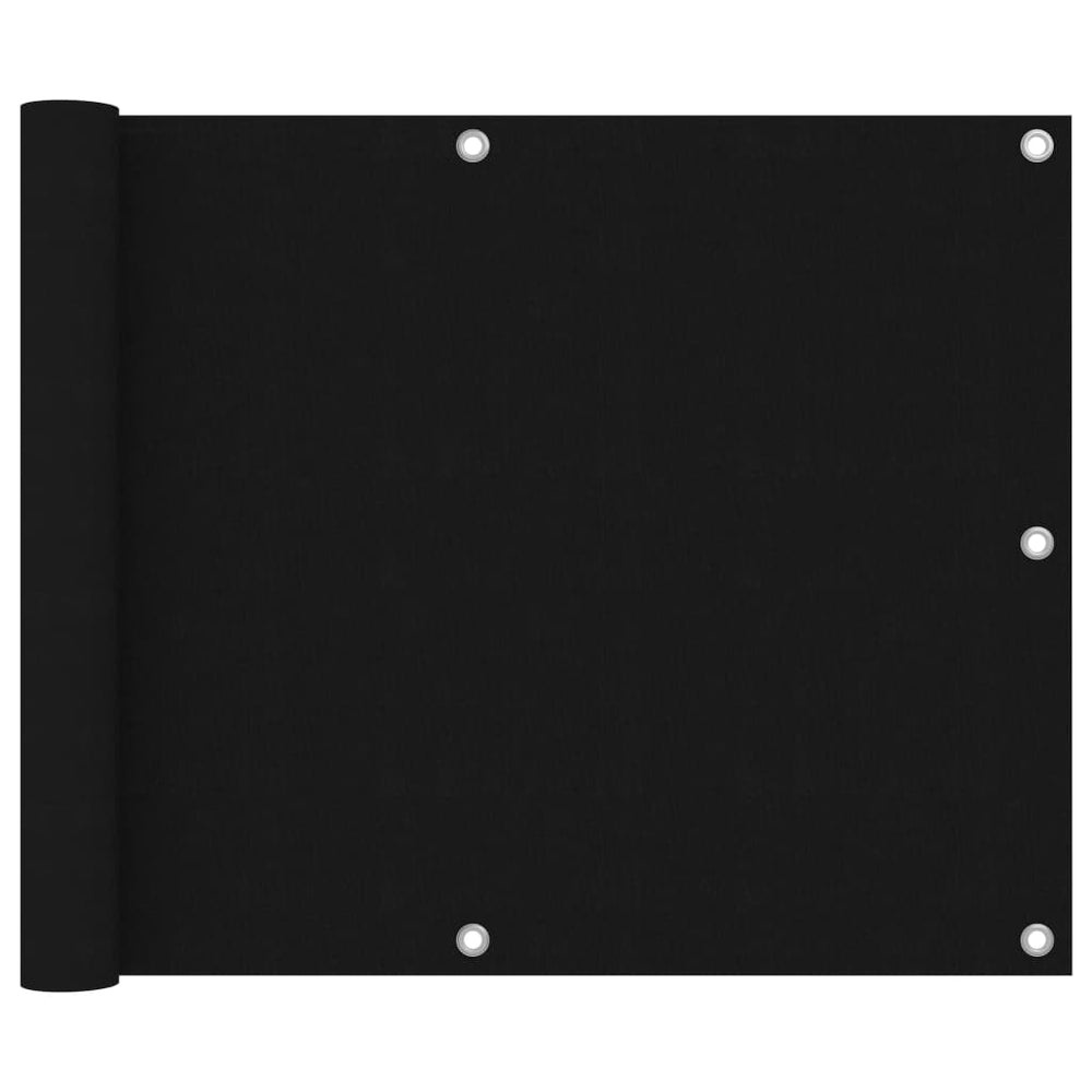 vidaXL Balcony Privacy Screen Black 75x600 cm Oxford Fabric