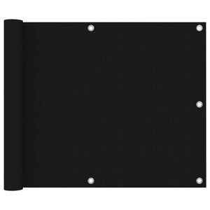vidaXL Balcony Privacy Screen Black 75x600 cm Oxford Fabric