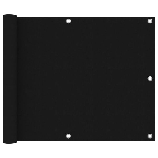 vidaXL Balcony Privacy Screen Black 75x600 cm Oxford Fabric