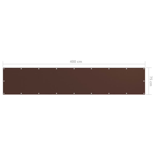 vidaXL Balcony Privacy Screen Brown 75x400 cm Oxford Fabric