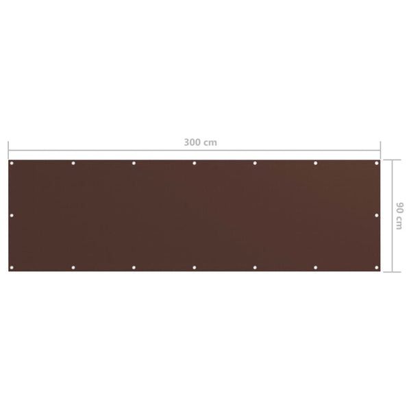 vidaXL Balcony Privacy Screen Brown 90x300 cm Oxford Fabric