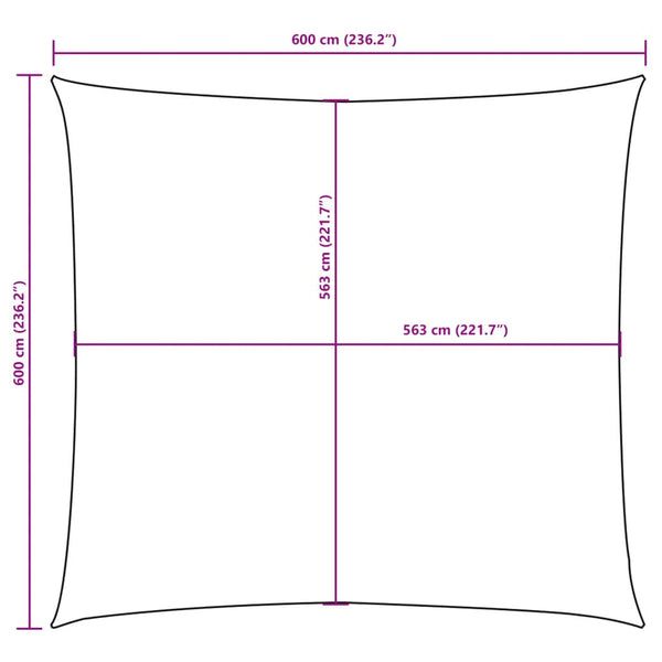 vidaXL Oxford Fabric Sun Shade Sail Square 6x6 m Anthracite