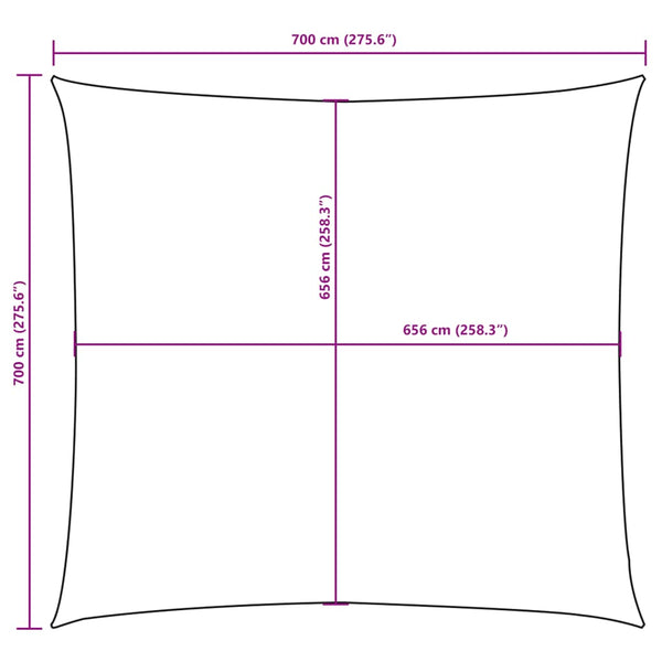 vidaXL Sun Shade Sail Oxford Fabric Square 7x7 m Anthracite