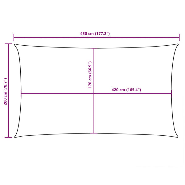vidaXL Sun Shade Sail Oxford Fabric Rectangular 2x4.5 m Cream