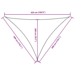 vidaXL Sun Shade Sail Oxford Fabric Triangular 3x3x4.24 m Taupe