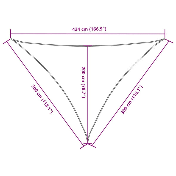 vidaXL Sun Shade Sail Oxford Fabric Triangular 3x3x4.24 m Taupe