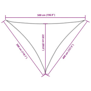 vidaXL Sun Shade Sail Oxford Fabric Triangular 3x4x5 m Taupe