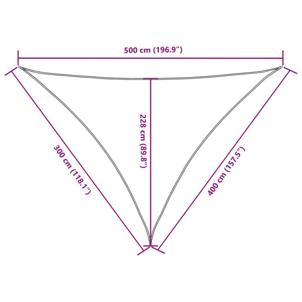 vidaXL Sun Shade Sail Oxford Fabric Triangular 3x4x5 m Taupe