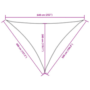 vidaXL Sun Shade Sail Oxford Fabric Triangular 4x5x6.4 m Taupe