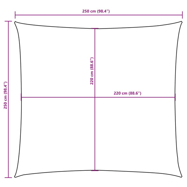 vidaXL Sun Shade Sail Oxford Fabric Square 2.5x2.5 m Dark Green