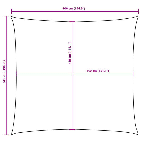 vidaXL Sun Shade Sail Oxford Fabric Square 5x5 m Dark Green
